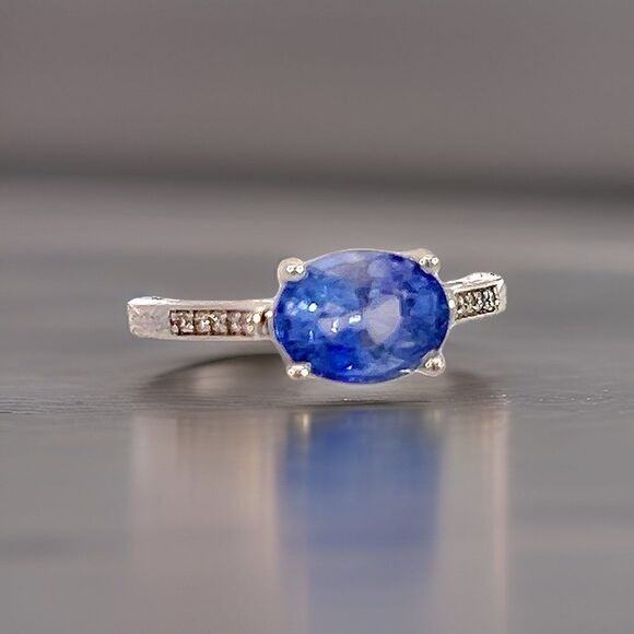 Natural Sapphire Diamond Ring 6.5 14k W Gold 2.36 TCW Certified $3,950 310592 - Picture 1 of 16